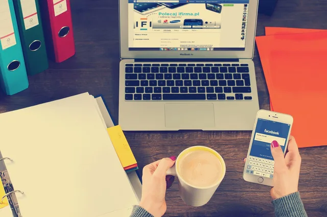 laptop, iphone, workspace, hands, coffee, binders, facebook, social media, social networking, working, notebook, desk, work, office, business, macbook, connection, networking, technology, wireless, facebook, facebook, social media, social media, social media, social media, social media. How to Improve Small Business Social Media: The Parts Worth Your Time