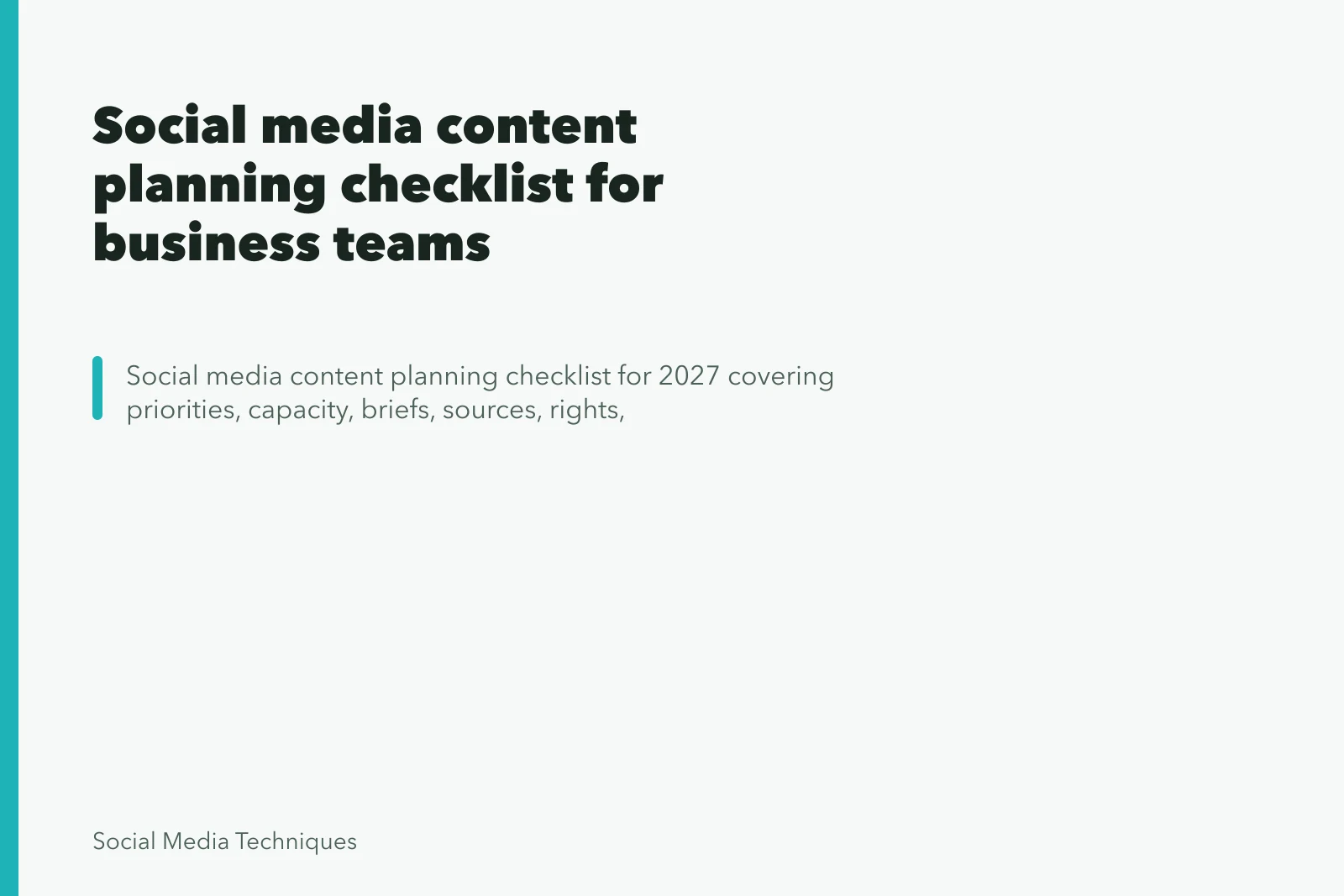 Social media content planning checklist for business teams. Social media content planning checklist for business teams