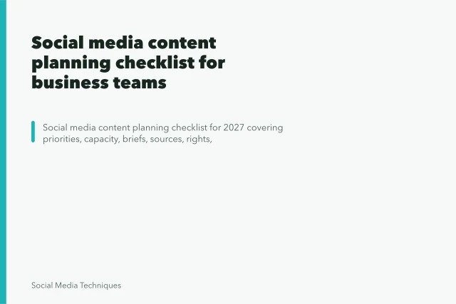Social media content planning checklist for business teams. Social media content planning checklist for business teams