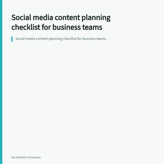 Social media content planning checklist for business teams. Social media content planning checklist for business teams